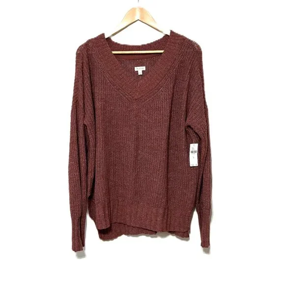 Pilcro-Anthropologie V-Neck Slouchy Sweater, Size M - Picture 1 of 6